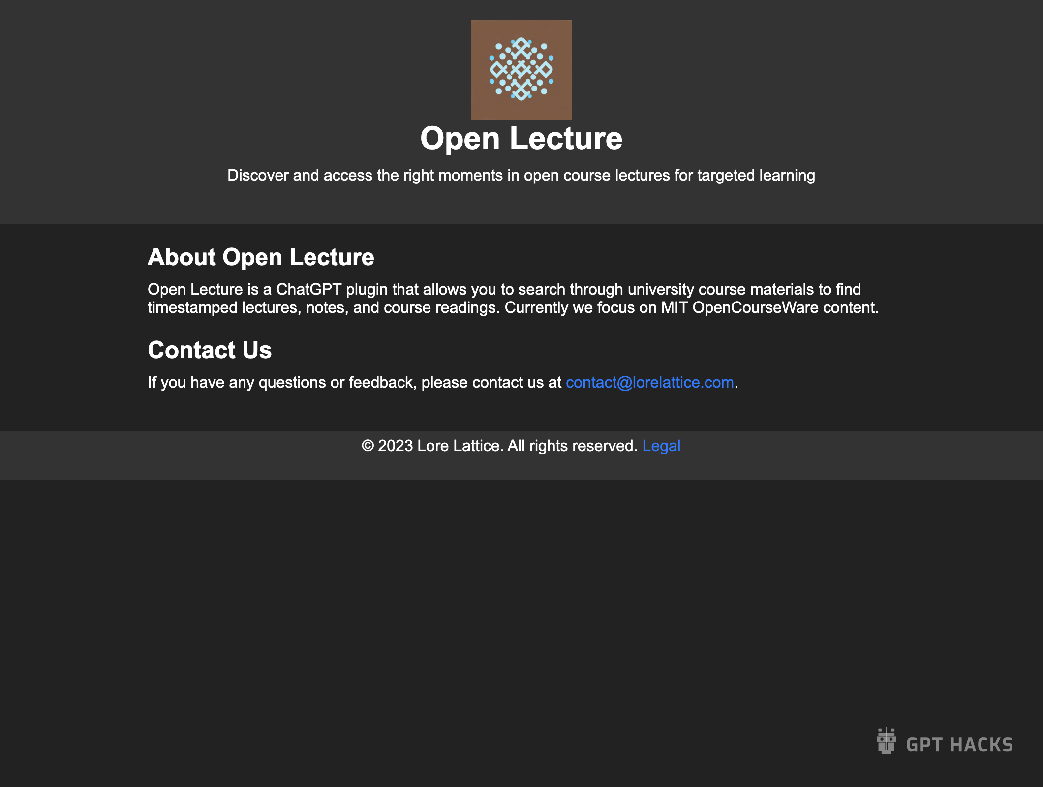 Open Lecture